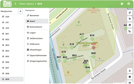TerraIndex Field kaartweergave